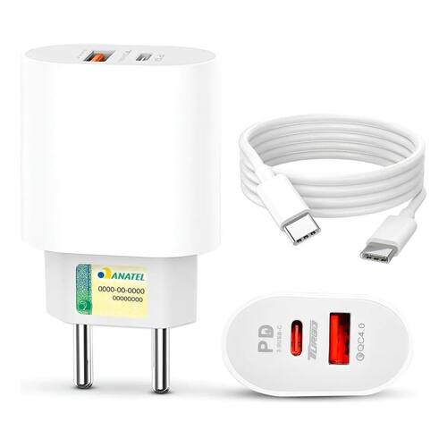 Carregador duplo (USB-C + USB-A)